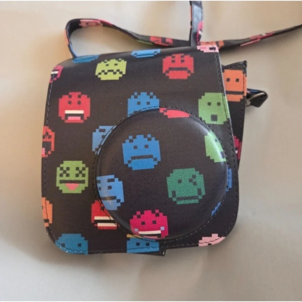 Carry Case With‎ Straps For Fujifilm Instax Mini 8 Instant Camera Emoji Pattern
